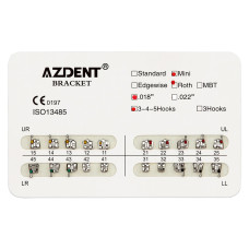 Azdent металлические брекеты Mini Roth, 0.18", 3-4-5 Hooks